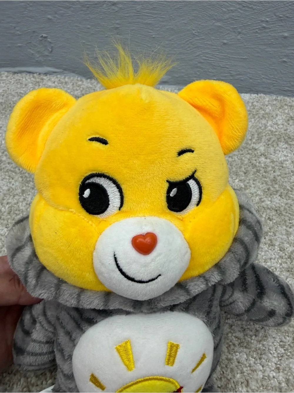 Care Bears 12” Funshine Bear Kitty Cat Hoodie Friends Collector Yellow Plush